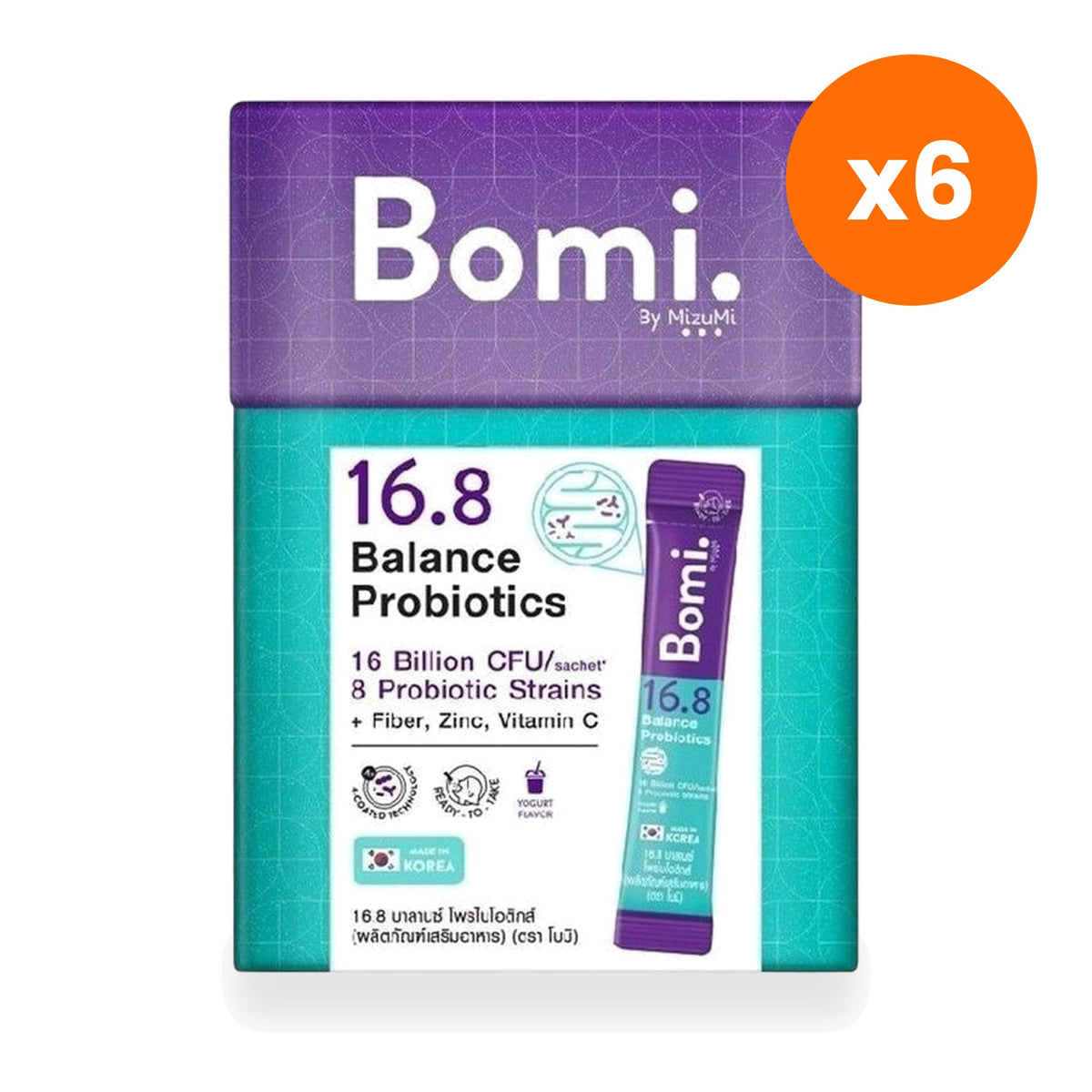 Bomi 16.8 Balance Probiotic Sachets Prebiotic Zinc Vitamin C