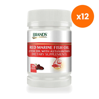 BRAND'S Red Marine Fish Oil Capsules 500mg for Omega 3 Support 20 Capsules