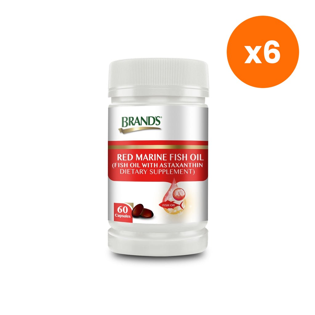 BRAND'S Red Marine Fish Oil Capsules 500mg for Omega 3 Support 60 Capsules