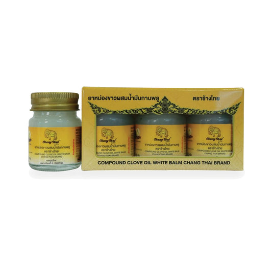 Chang Thai White Herbal Balm with Clove Oil — 4 x 15 g