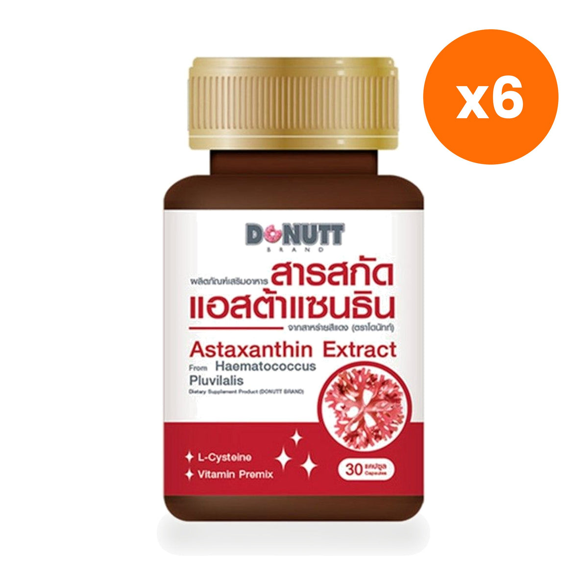 Donutt Astaxanthin Capsules 4.8mg L Cysteine 30 Capsules