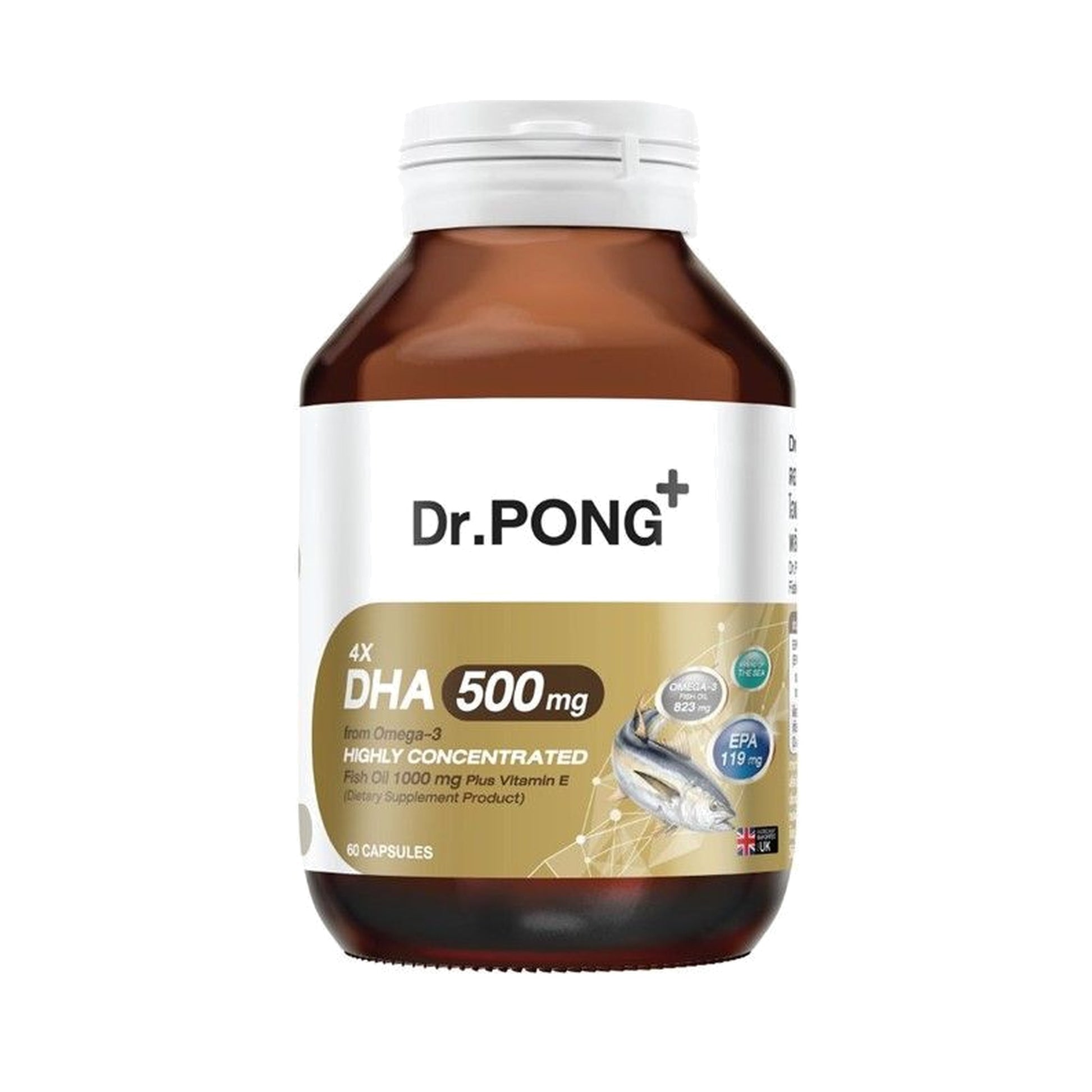 Dr.Pong 4X DHA Concentrated Fish Oil Capsules 500mg — 60 Capsules