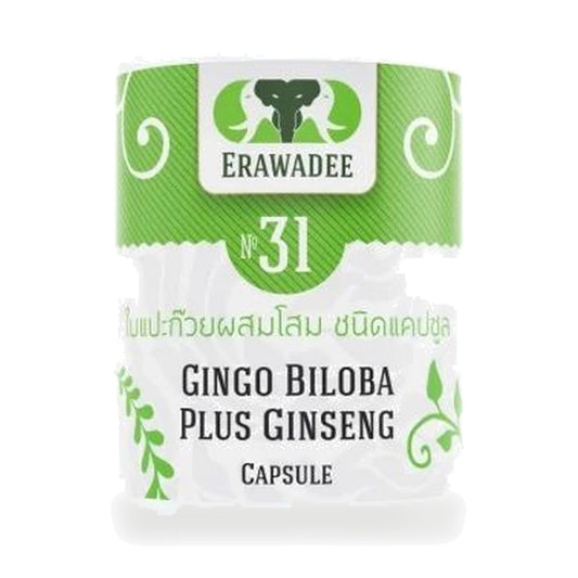Erawadee No.31 Ginkgo Biloba & Panax Ginseng Capsules 250mg — 100 Capsules
