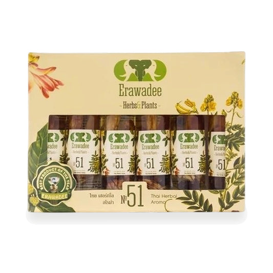 Erawadee No.51 Ya Dom Herbal Inhaler Roll-On — 12 x 8 ml