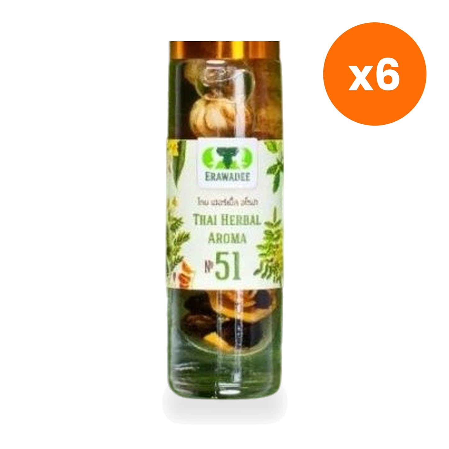 Erawadee No.51 Ya Dom Herbal Inhaler Roll On Aromatherapy 5 ml