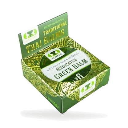 Erawadee No.6 Cooling Green Herbal Balm (Salet Phangphon) — 50 g