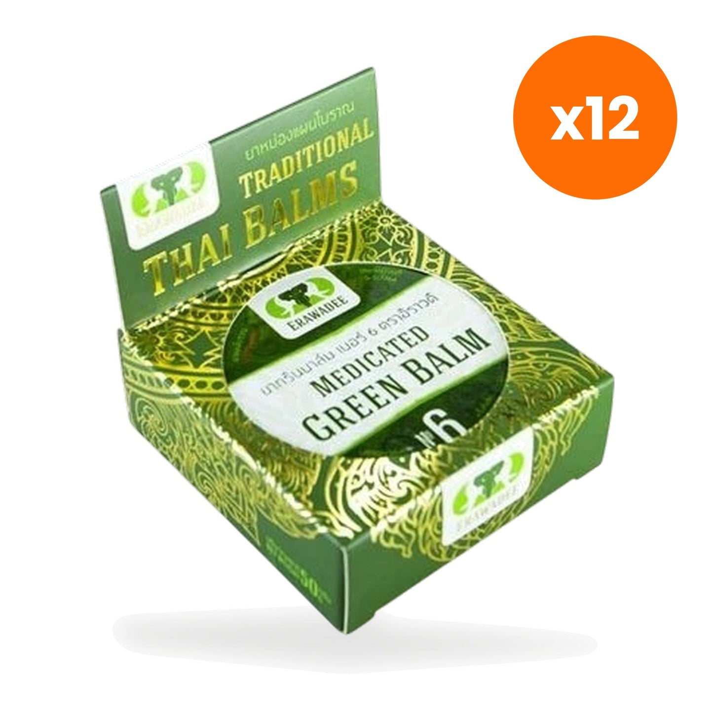 Erawadee No.6 Salet Phangphon Cooling Green Herbal Balm 50 g