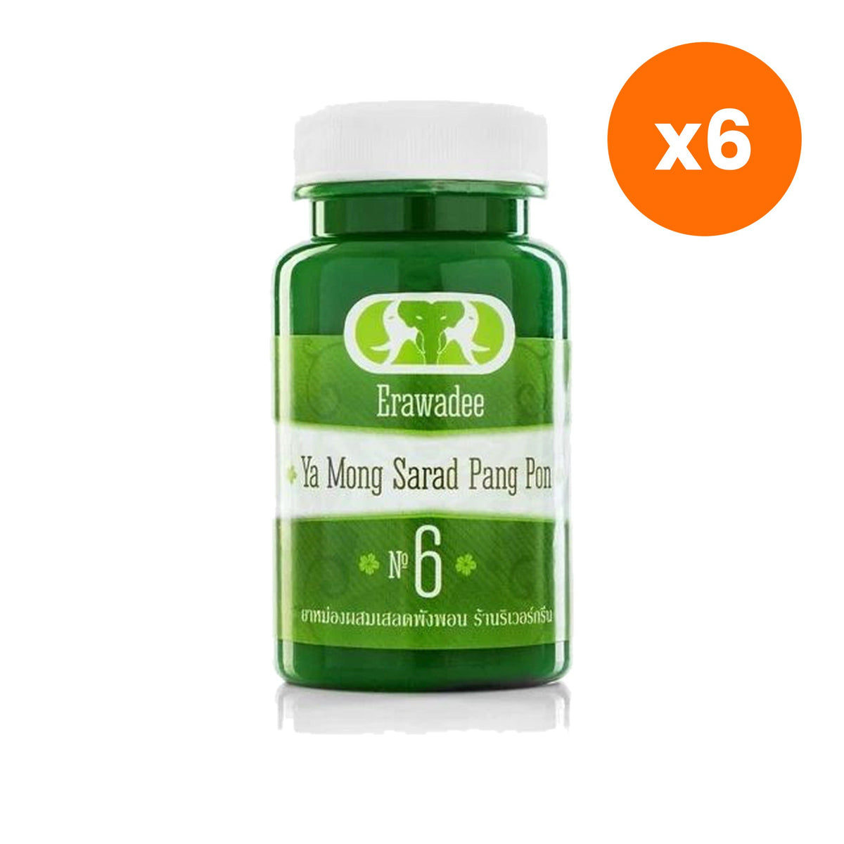 Erawadee No.6 Salet Phangphon Cooling Green Herbal Balm 90 g
