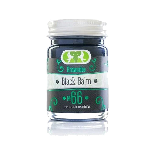 Erawadee No.66 Royal Black Herbal Balm with Agarwood — 50 g Jar