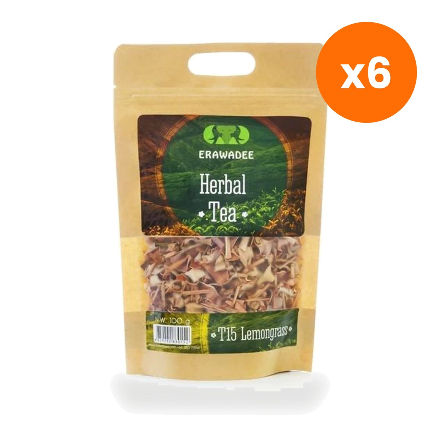 Erawadee T15 Lemongrass Herbal Tea Caffeine Free 100 g