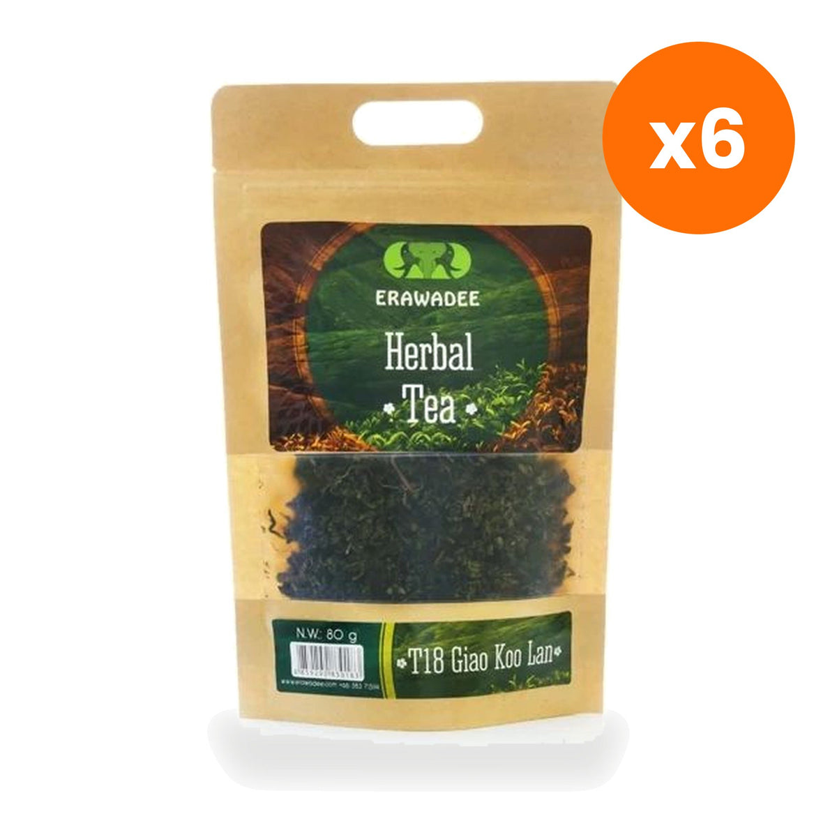 Erawadee T18 Jiaogulan Herbal Tea Caffeine Free 80 g