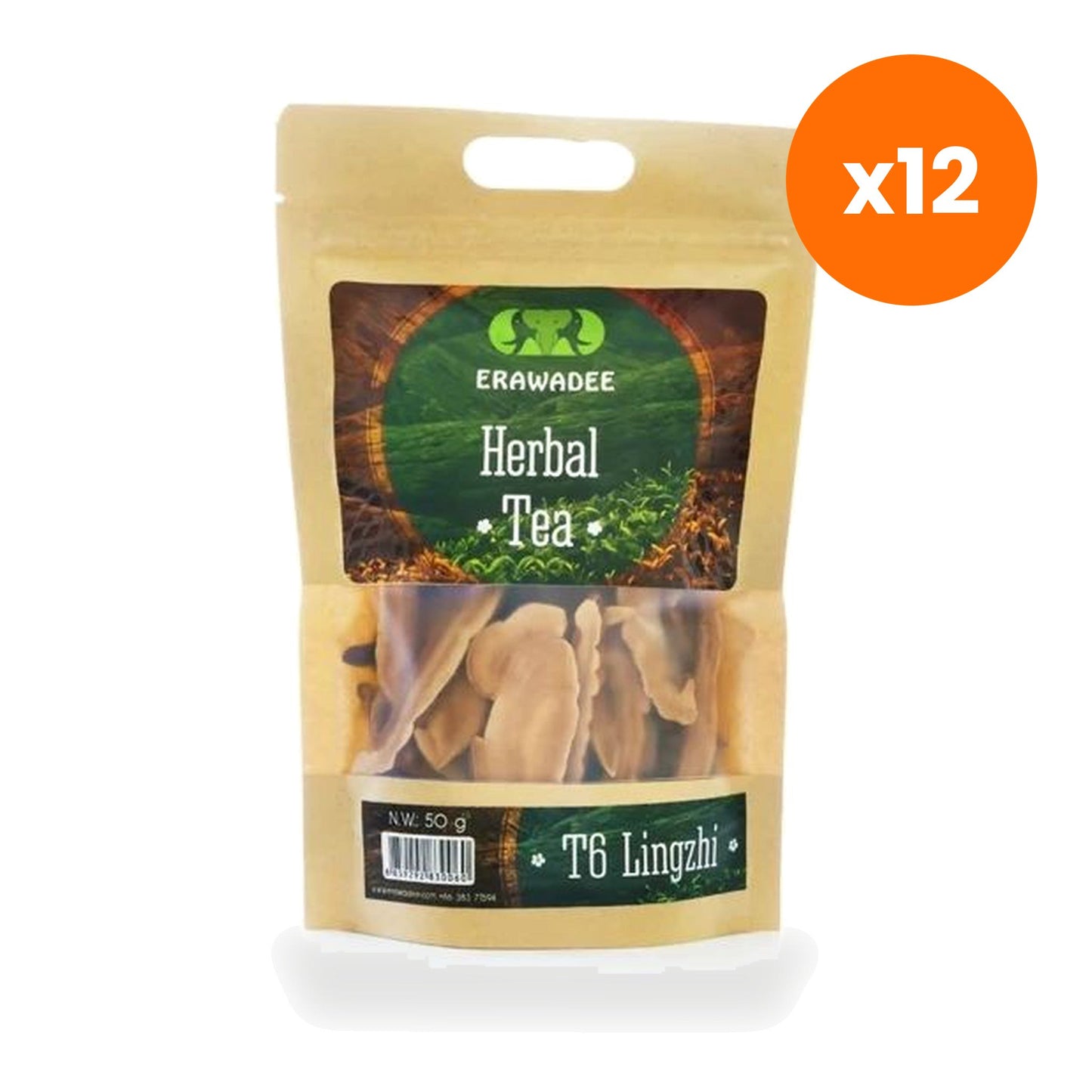 Erawadee T6 Lingzhi Reishi Mushroom Tea Caffeine Free 50 g