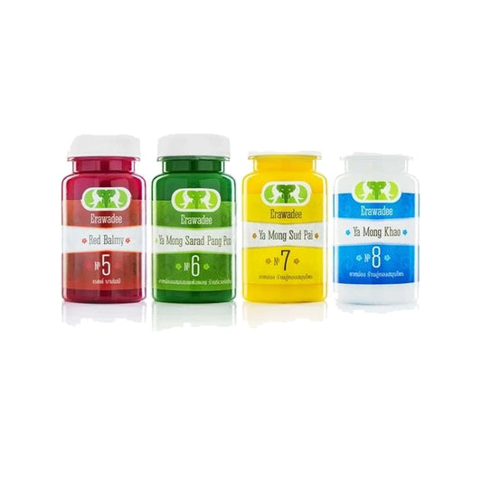 Erawadee Thai Herbal Balm Set No.10 — 4 Balms
