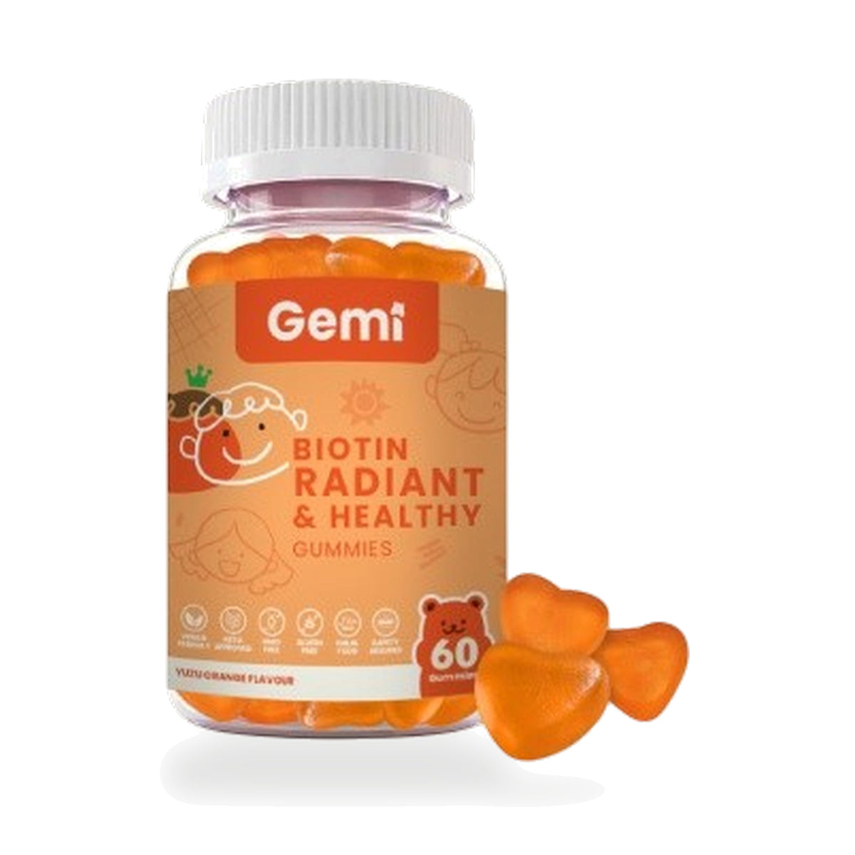 Gemi Biotin Radiant & Healthy Gummies for Hair, Skin & Nails