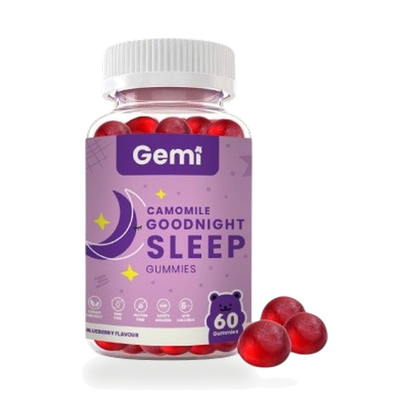 Gemi Goodnight Sleep Chamomile Gummies Blueberry Flavour