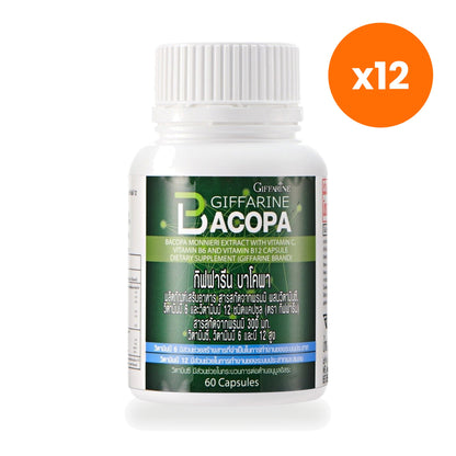 Giffarine Bacopa 300mg Vitamin C B6 B12 60 Capsules