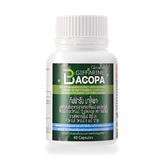Giffarine Bacopa Capsules 300mg with Vitamin C, B6 & B12 — 60 Capsules