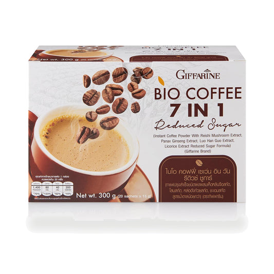 Giffarine Bio Coffee 7 in 1 Reduced Sugar Instant Coffee Mix — 20 Sachets