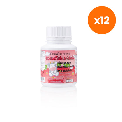 Giffarine Calcine Strawberry Calcium Chewables Kids 100 Tablets