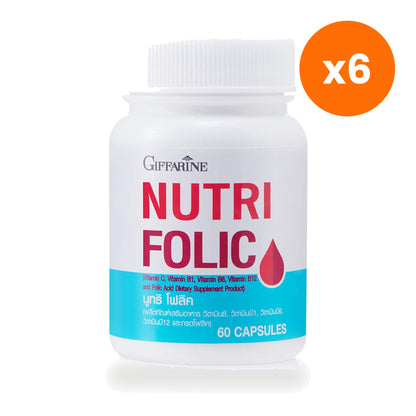 Giffarine Nutri Folic Folic Acid Vitamin C B Complex Prenatal for Nervous System Support 60 Capsules