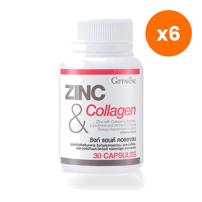 Giffarine Zinc Collagen Capsules L Arginine for Skin Nourishment 30 Capsules