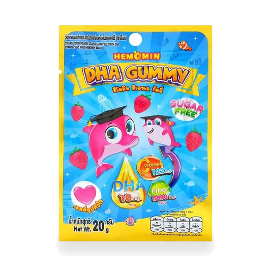 Hemomin DHA Strawberry Gummies with Fibre & Vitamin C — 20 g