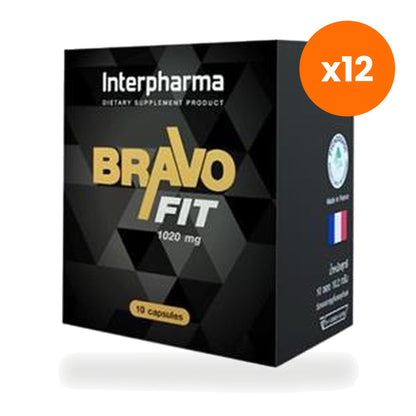 Interpharma Bravo Fit Ginseng Formula Capsules Men's for Vitality and Stamina 10 Capsules