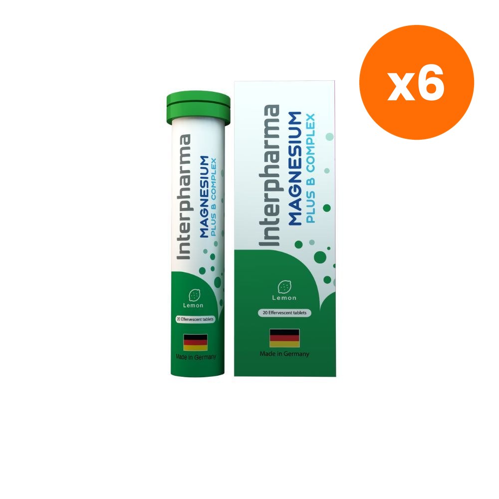 Interpharma Magnesium 350mg B Complex for Muscle Function and Energy 20 Tablets