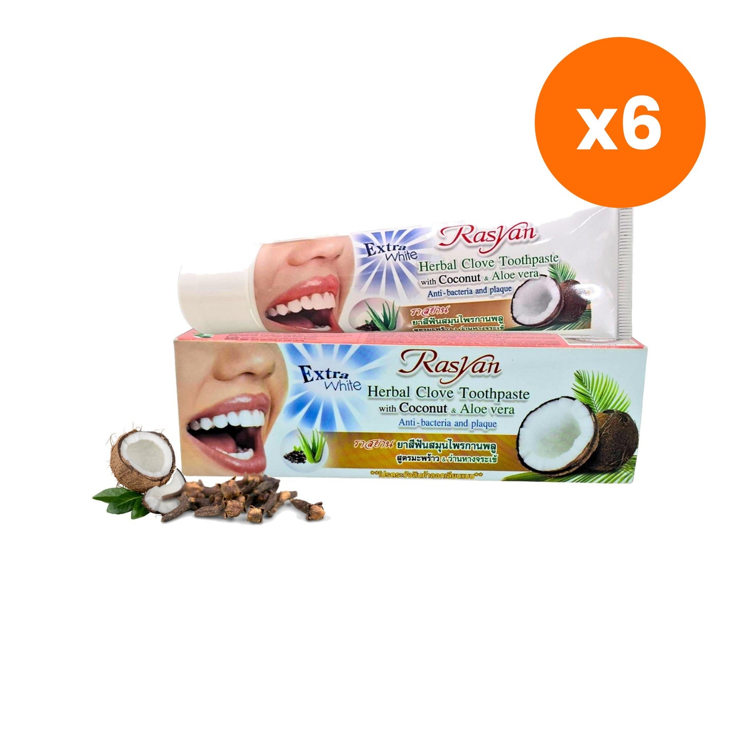 ISME Rasyan Clove Herbal Toothpaste Coconut Aloe Vera Oral 100 g