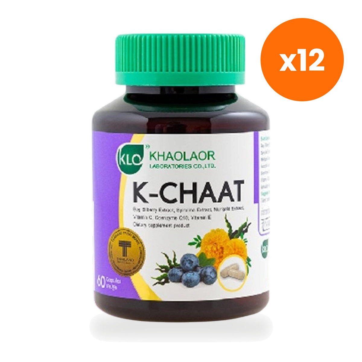 Khaolaor K Chuch Bilberry Extract Lutein CoQ10 60 Capsules