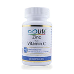 Life Zinc Plus Vitamin C Capsules — 30 Capsules