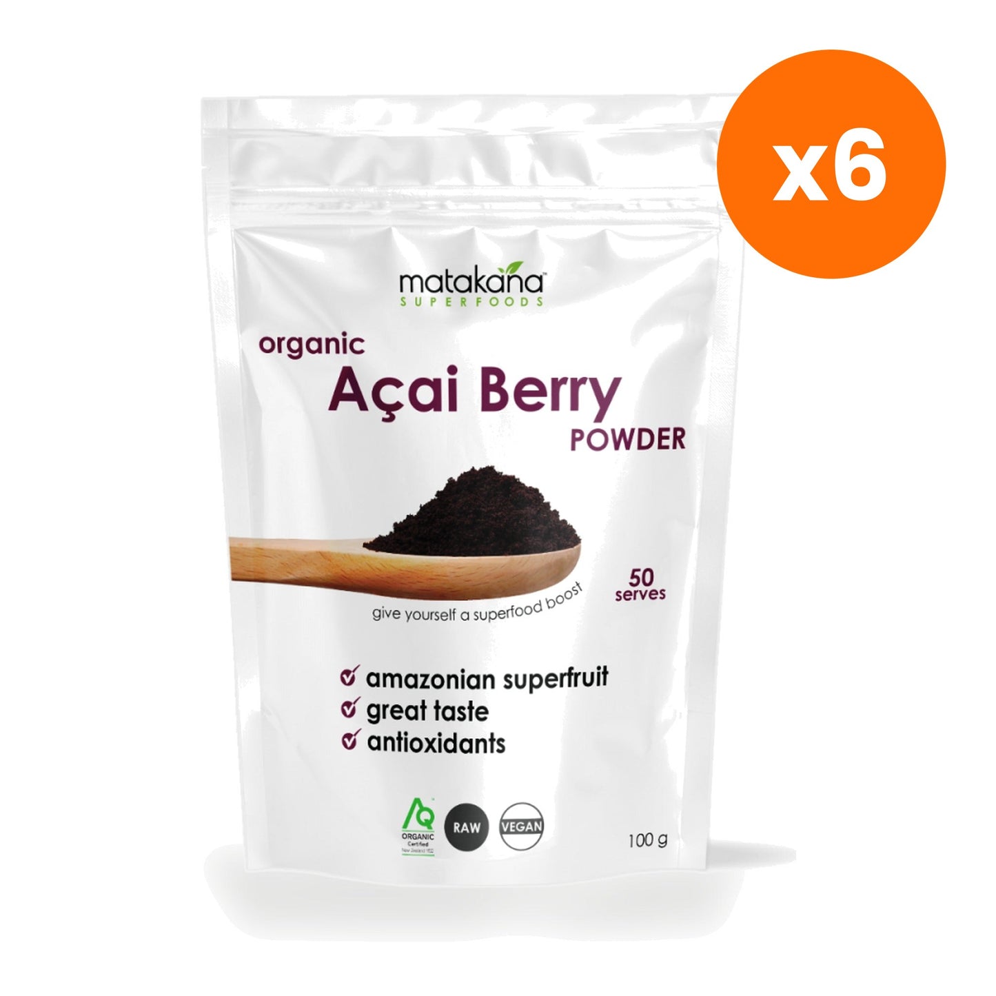 Matakana SuperFoods Organic Acai Berry Powder for Daily Antioxidant Support 100 g