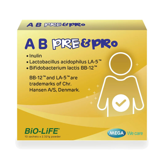 Mega We Care A-B Pre & Pro Synbiotic Drink Powder — 10 Sachets