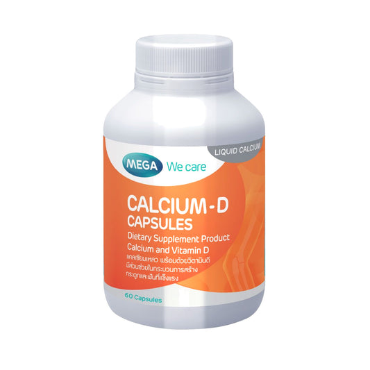 Mega We Care Calcium-D Liquid Calcium Capsules 600mg — 60 Capsules