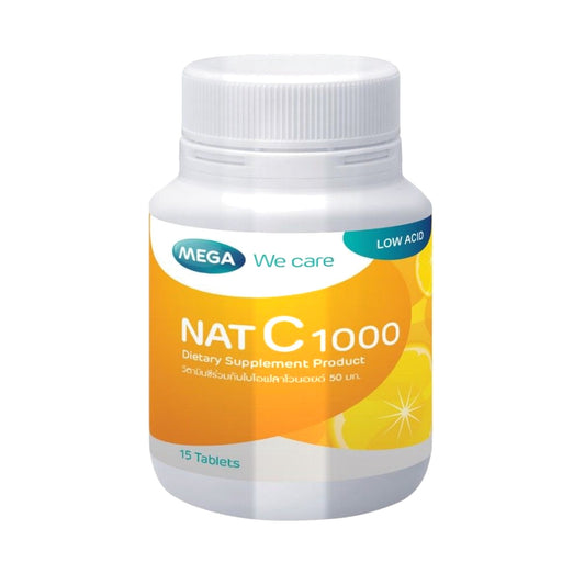Mega We Care Nat C 1000mg Vitamin C Tablets — 15 Tablets