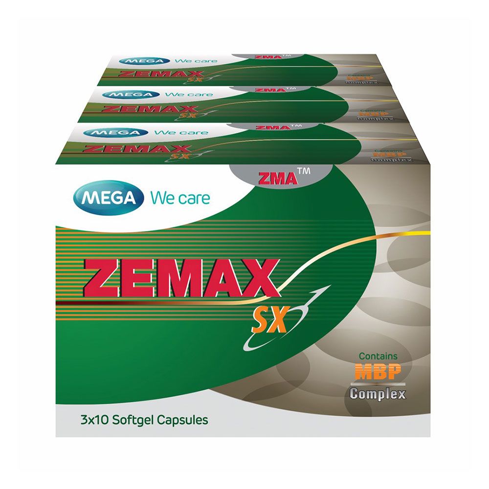 Mega We Care Zemax SX ZMA & L-Carnitine Capsules — 90 Capsules