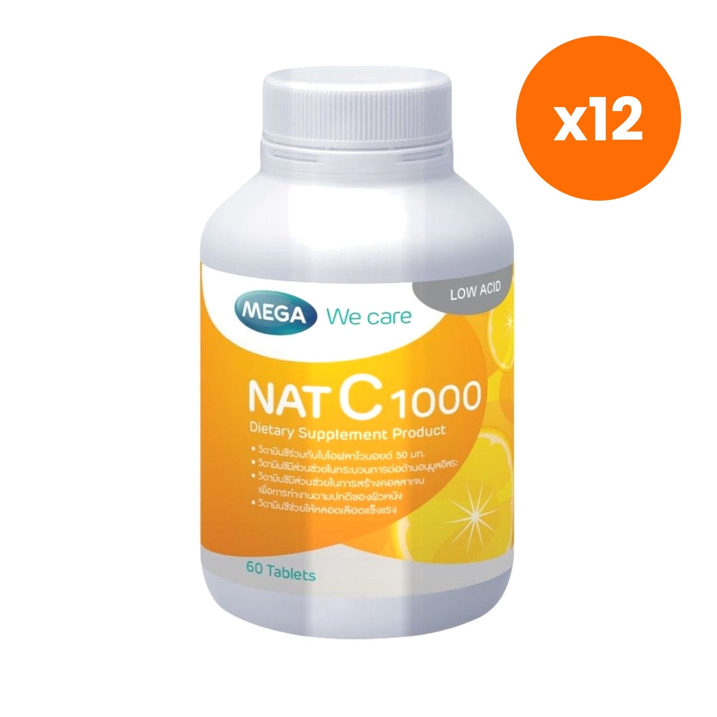 Mega We Nat C 1000mg Vitamin C Tablets 60 Tablets