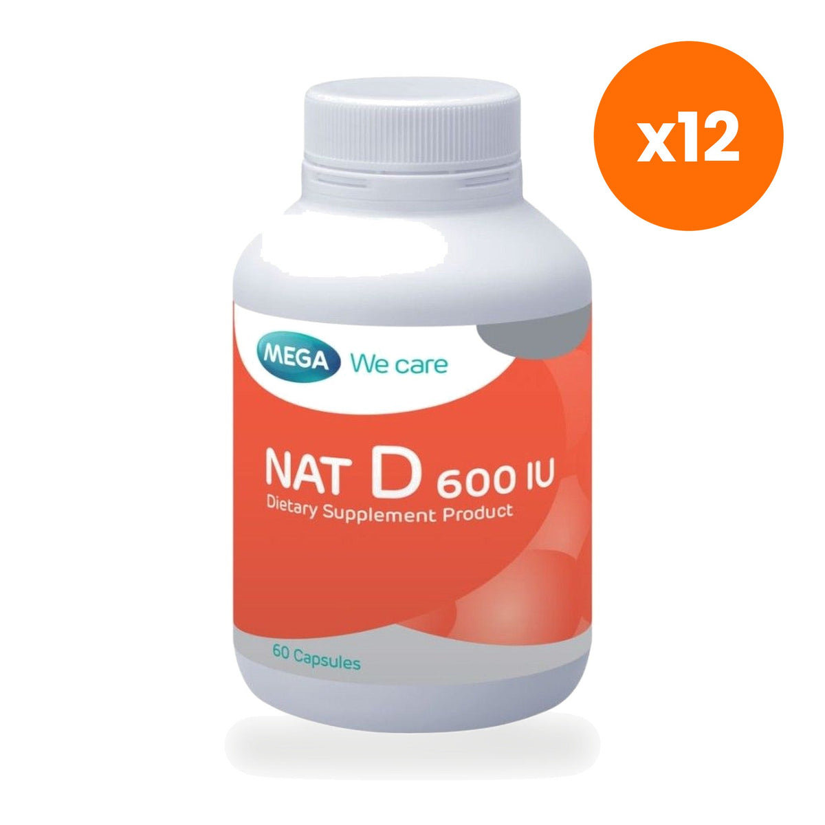 Mega We Nat D Vitamin D3 Capsules 600 IU 60 Capsules