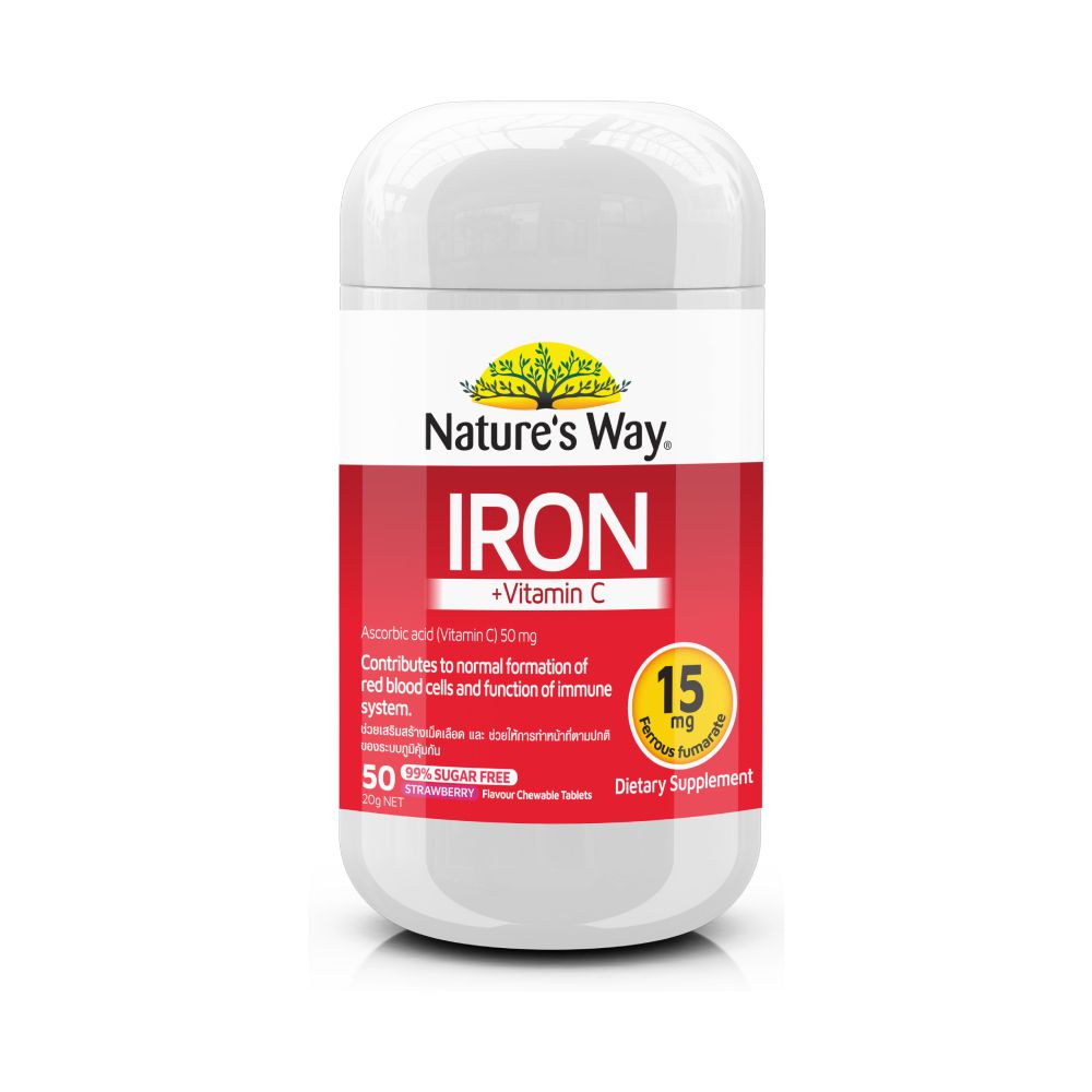 Nature's Way Iron + Vitamin C Chewable Tablets — 50 Tablets