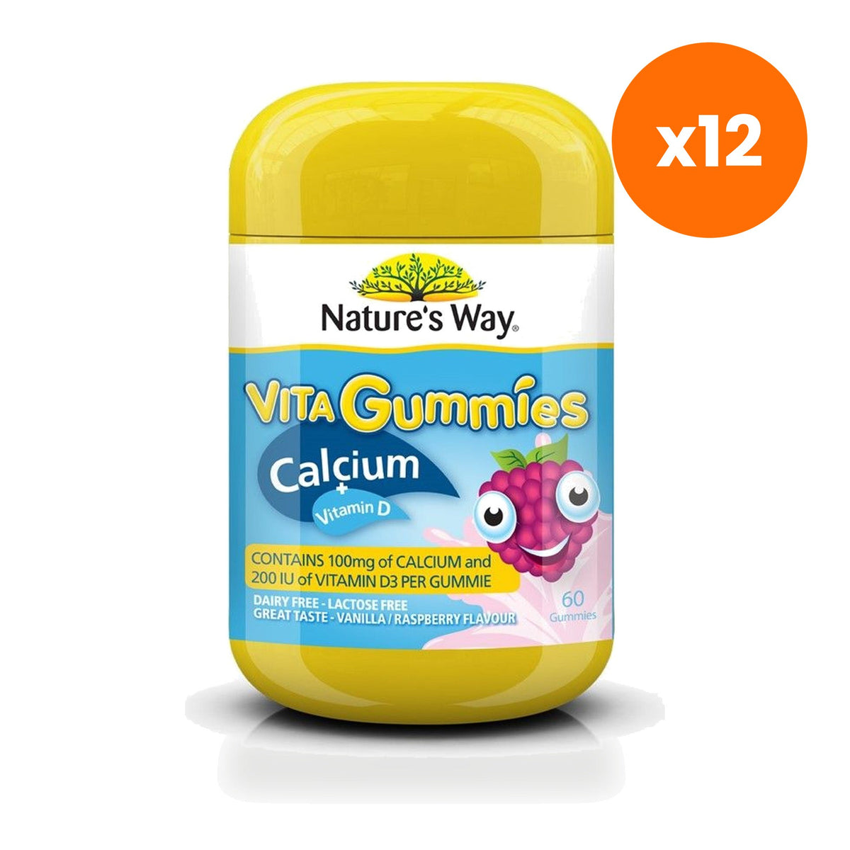 Nature's Way Vita Gummies Calcium Vitamin D Chewable Gummies for Bone Strength