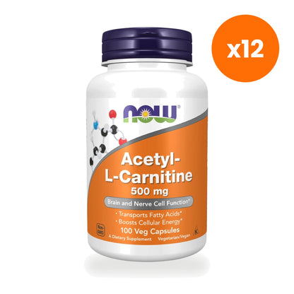 NOW Foods Acetyl L Carnitine 500mg Veg Capsules 100 Capsules