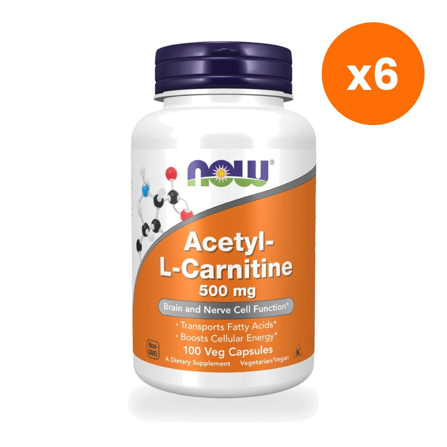 NOW Foods Acetyl L Carnitine 500mg Veg Capsules 100 Capsules