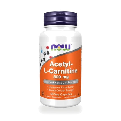 NOW Foods Acetyl-L-Carnitine Veg Capsules 500mg — 50 Veg Capsules