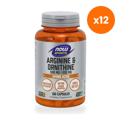 NOW Foods Arginine Ornithine 500mg 250mg 100 Capsules