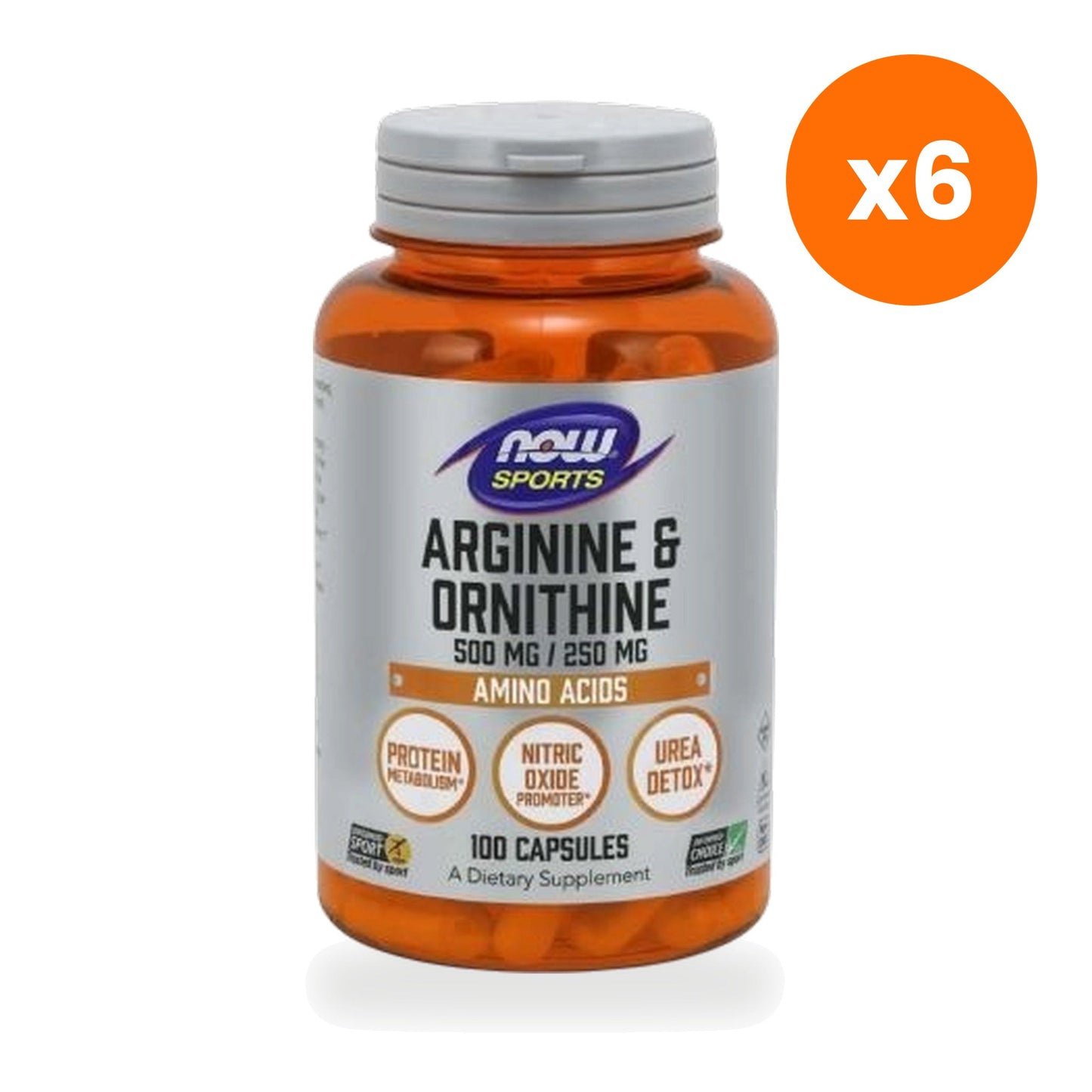 NOW Foods Arginine Ornithine 500mg 250mg 100 Capsules