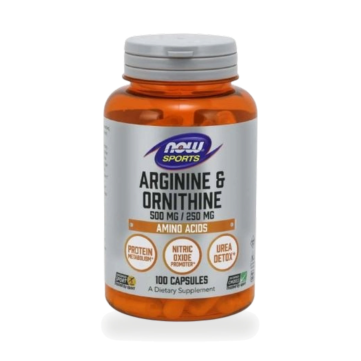 NOW Foods Arginine & Ornithine Capsules 500mg/250mg — 100 Capsules