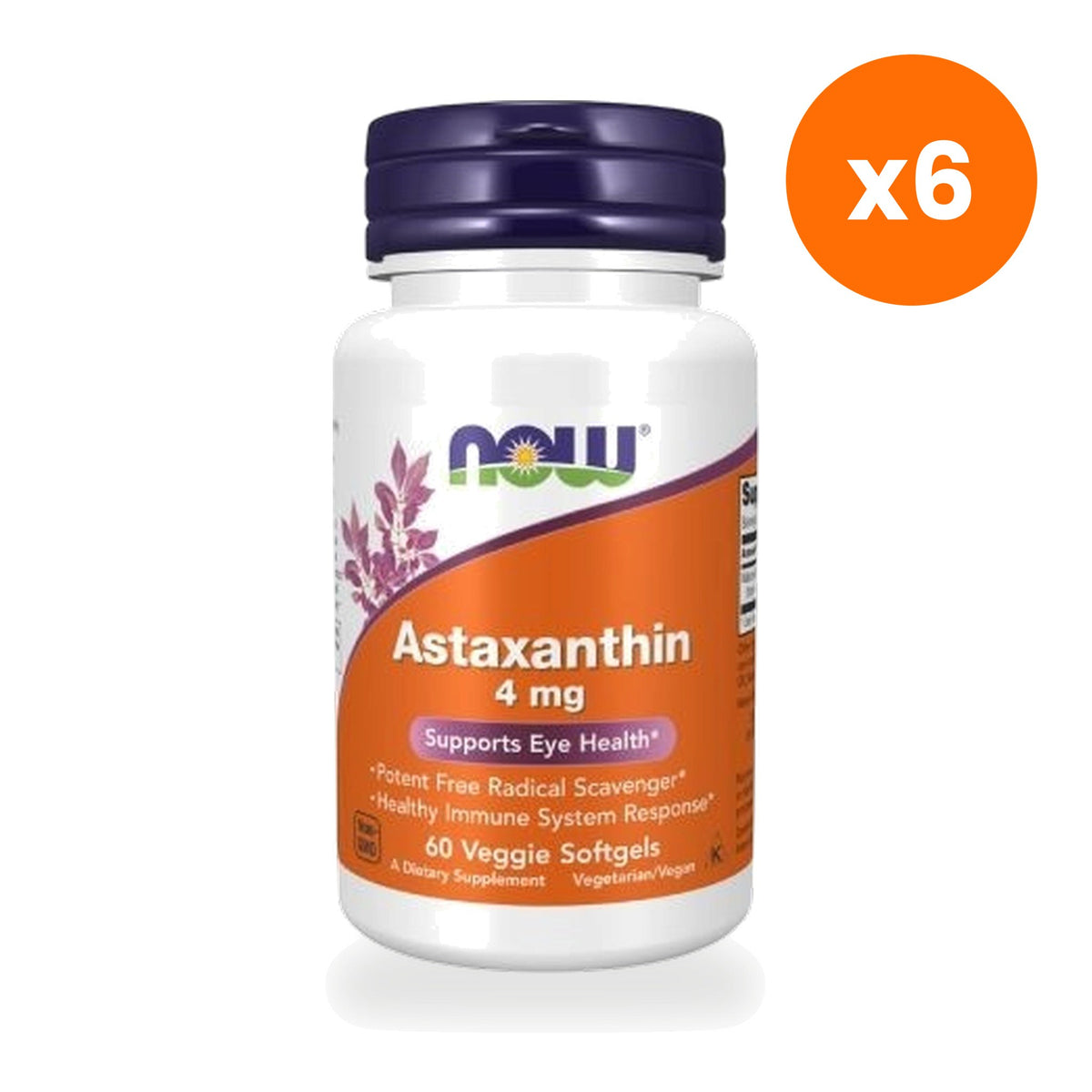 NOW Foods Astaxanthin 4mg 60 Veggie Softgels