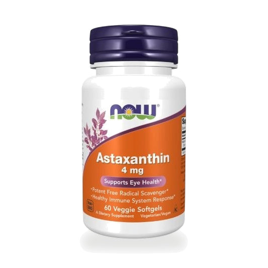 NOW Foods Astaxanthin Veggie Softgels 4mg — 60 Veggie Softgels