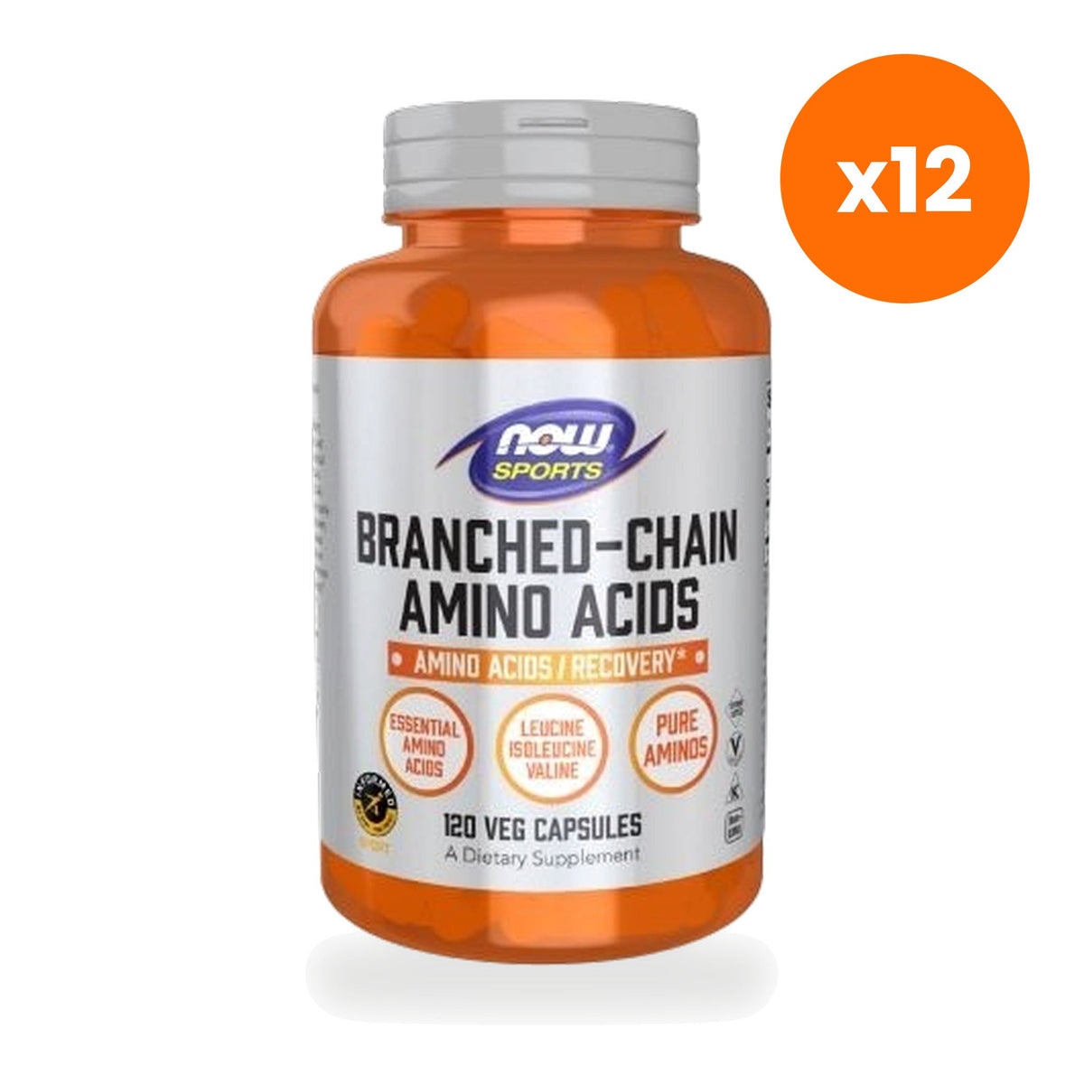 NOW Foods BCAA Branched Chain Amino Acids for Post Workout Recovery 120 Veg Capsules