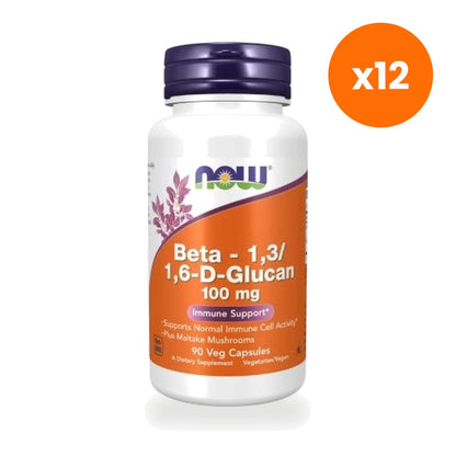 NOW Foods Beta Glucan Maitake Mushroom for Daily Immune Support 90 Veg Capsules